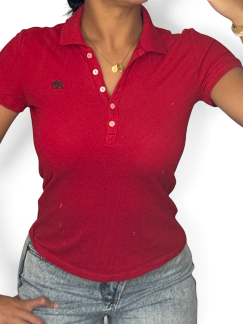 Aeropostale Women's Red Polo Shirt